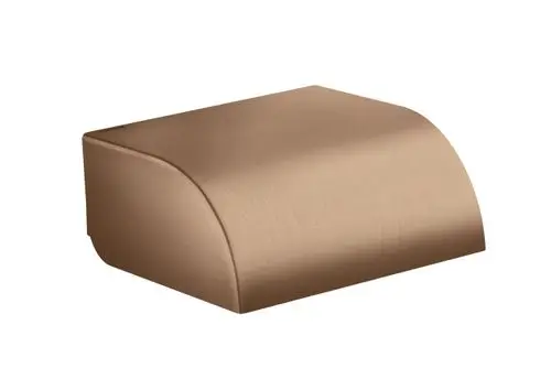 Toilettenpapierhalter in Brushed Red Gold, mit einem abgerundeten Deckel. Produkt der Marke AXOR, funktional gestaltet für eine moderne Badezimmerausstattung.